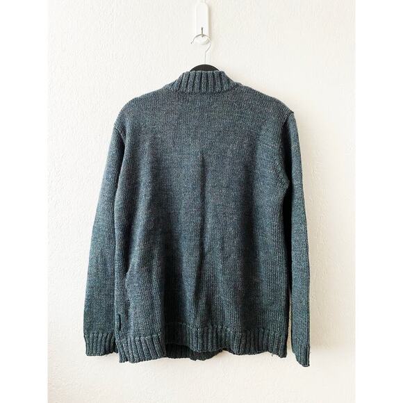 Woolovers Men's Green 100% British Wool Button Front Cardigan Sweater Pockets - Picture 2 of 6